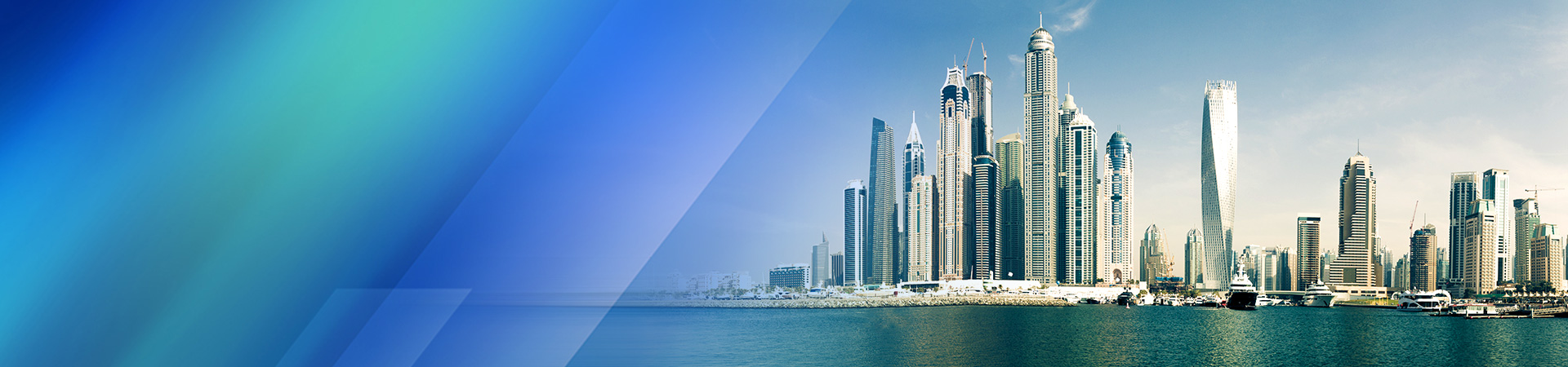 A view of the Dubai Marina district as seen from the sea